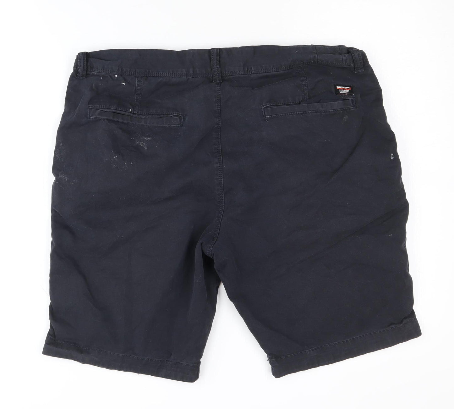 Superdry Mens Black Chino Shorts 34 Slim Fit Casual
