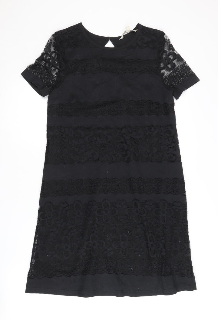 Yumi Women's Black Lace Shift Dress Size 8