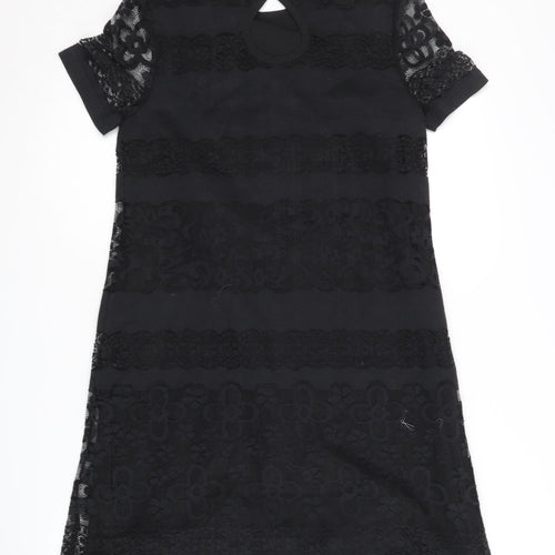 Yumi Women's Black Lace Shift Dress Size 8