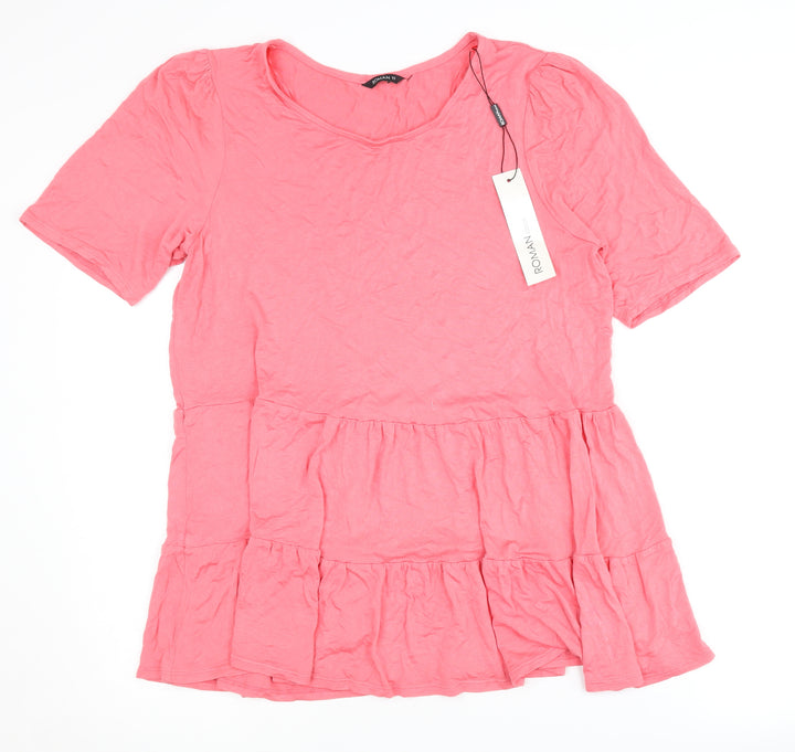 Roman Women's Pink Short Sleeve Top Size 12
