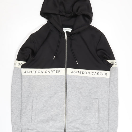 Jameson Carter Men's Black Grey Full Zip Hoodie M