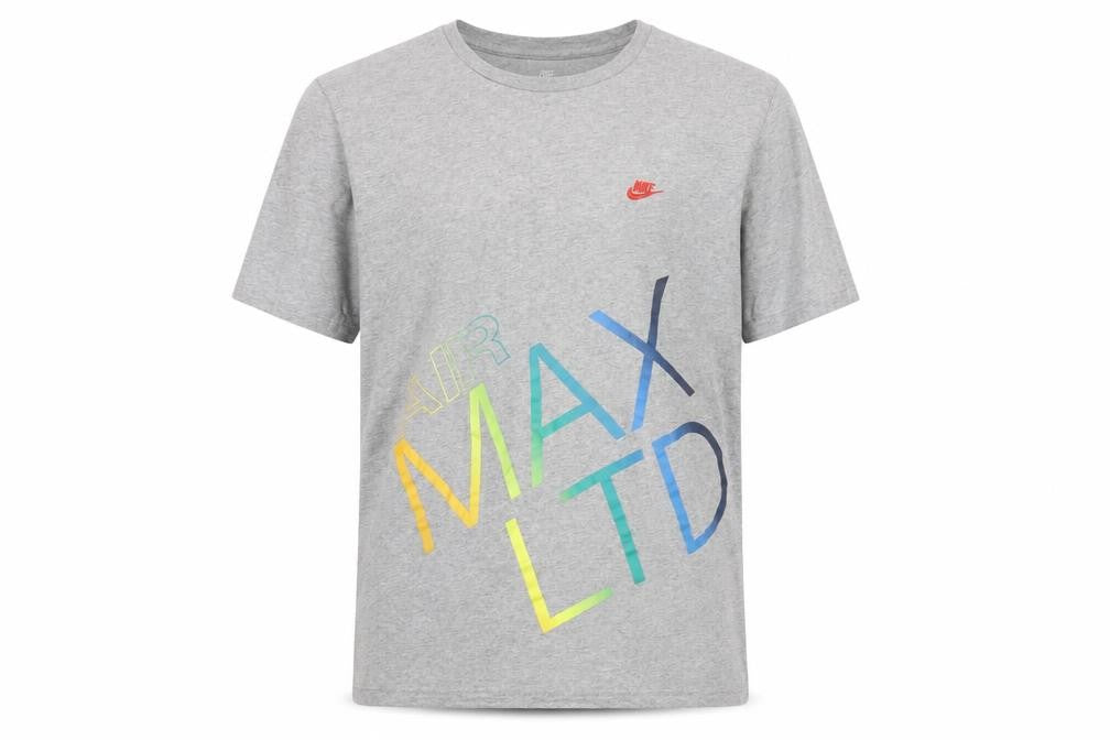 Front view of Nike Men's Grey Air Max Graphic T-Shirt, size L