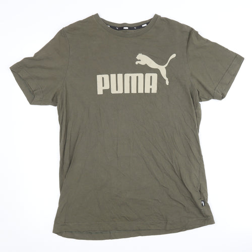 Puma Men’s Green T-Shirt Medium, Crew Neck, Short Sleeve