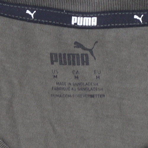 Puma Men’s Green T-Shirt Medium, Crew Neck, Short Sleeve