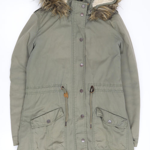 Fat Face Women's Green Parka Coat Size 10