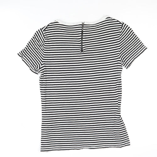 Armani Exchange Women's Black Stripe T-Shirt, 2XS, Rayon