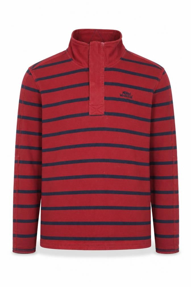 Front view of Weird Fish Men's Red Pullover Sweatshirt - M