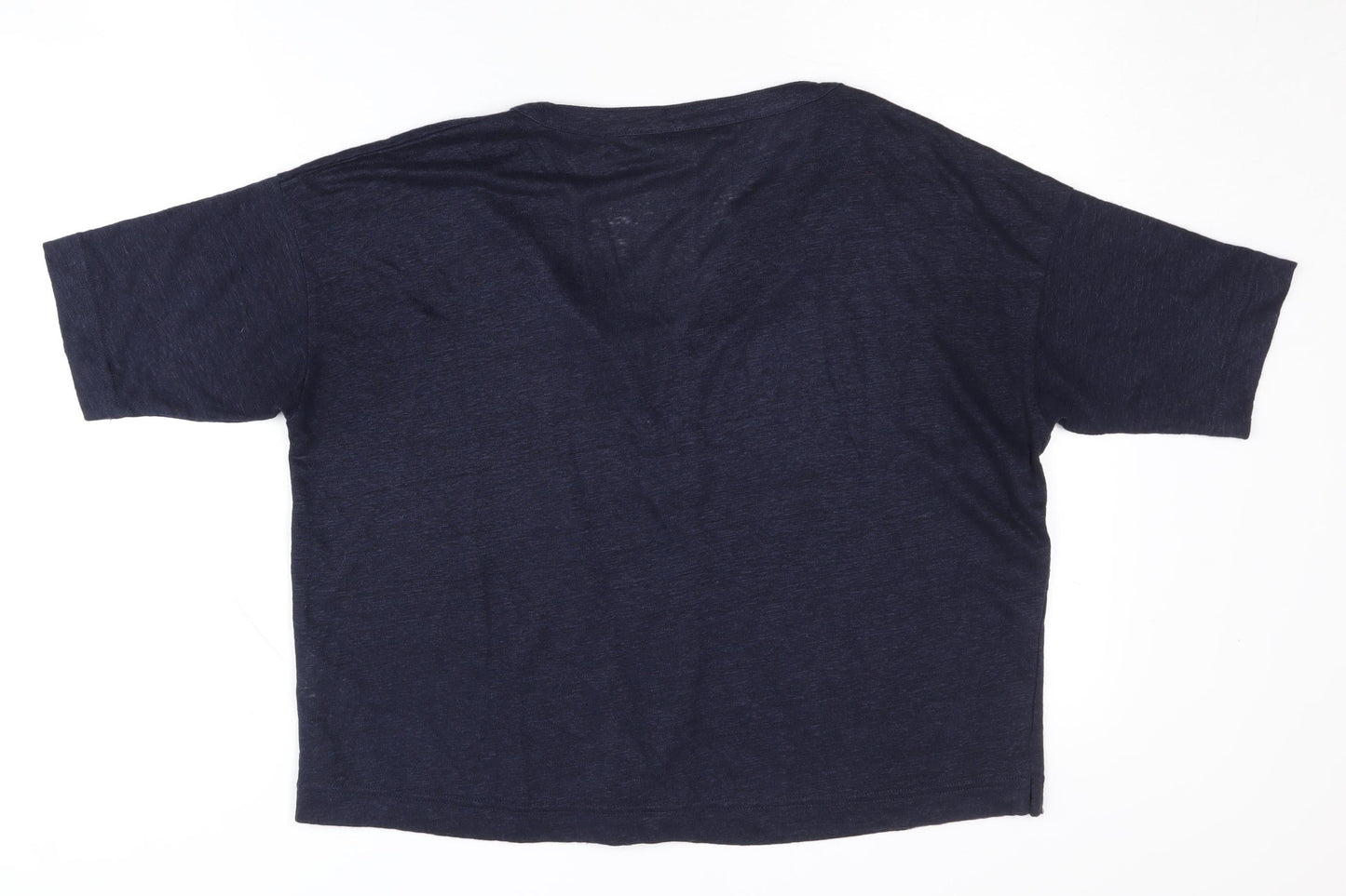 Boden Women's Blue Linen T-Shirt, Size 8