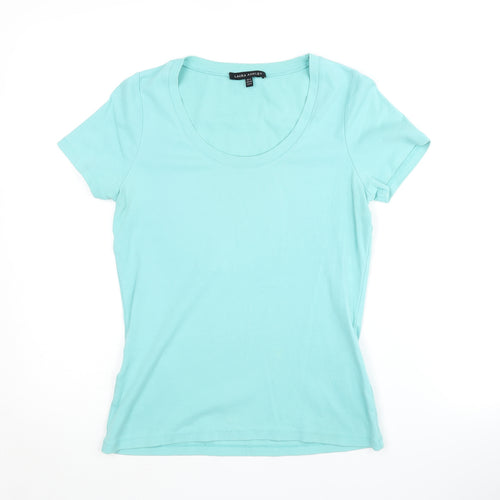 Laura Ashley Women's Blue Cotton T-Shirt Size 12