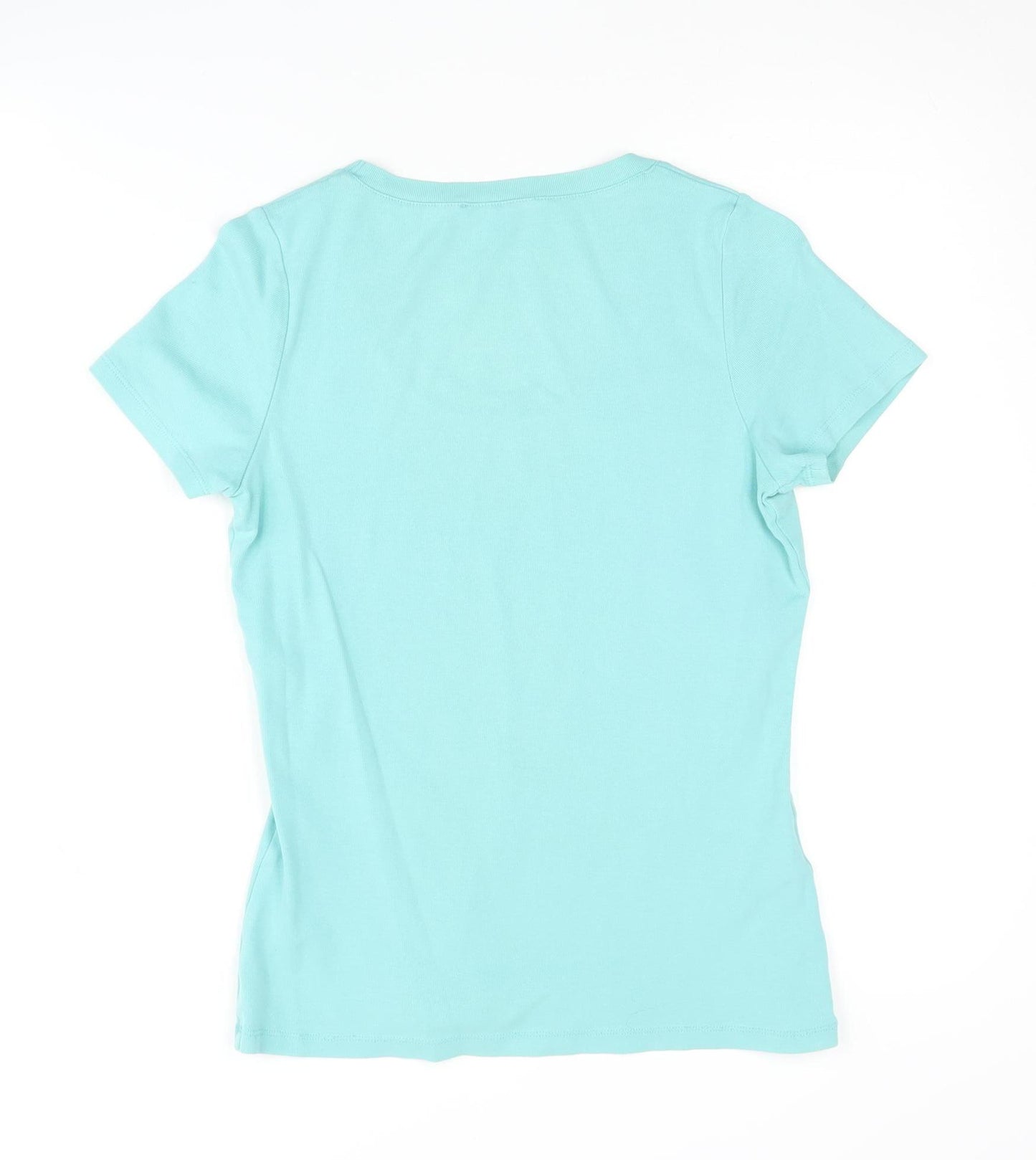 Laura Ashley Women's Blue Cotton T-Shirt Size 12