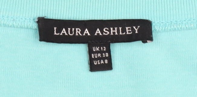 Laura Ashley Women's Blue Cotton T-Shirt Size 12
