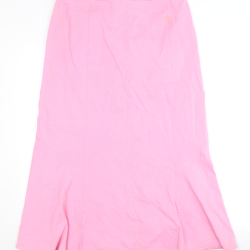 Viyella Women's Pink Midi Flare Skirt Size 12