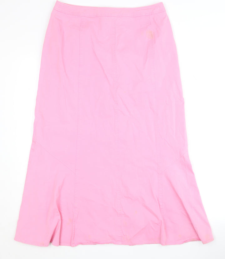 Viyella Women's Pink Midi Flare Skirt Size 12
