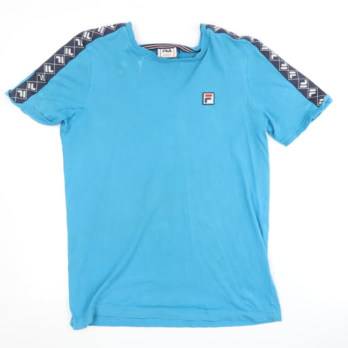 Fila Boys Blue Cotton T-Shirt Size 13-14 Years - Logo Accent
