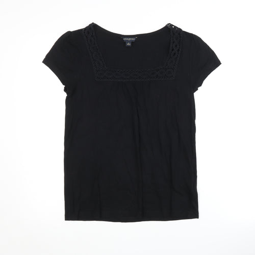 Banana Republic Women's Black Square Neck T-Shirt M