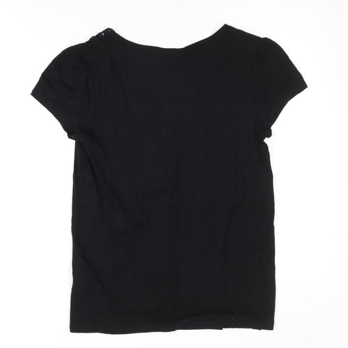 Banana Republic Women's Black Square Neck T-Shirt M