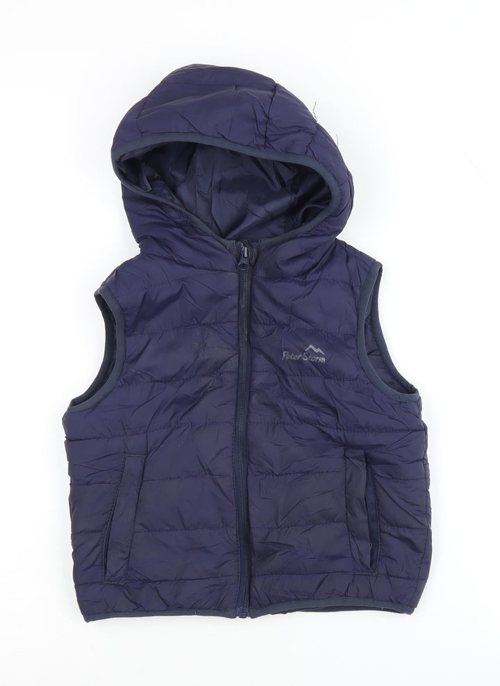 Peter Storm Boys Blue Hooded Bodywarmer Jacket, 3-4 Years