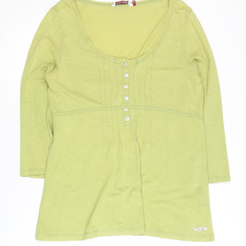 White Stuff Women's Green 3/4 Sleeve Blouse Size 14