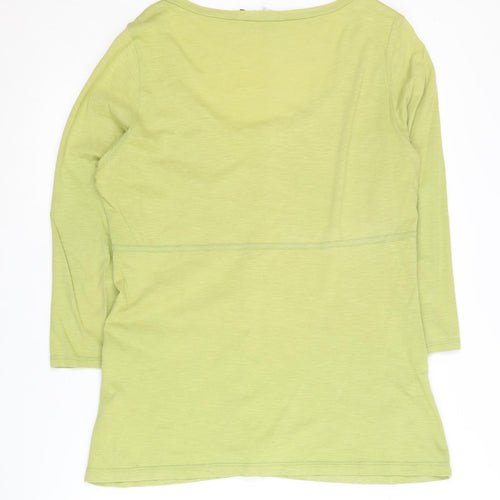 White Stuff Women's Green 3/4 Sleeve Blouse Size 14