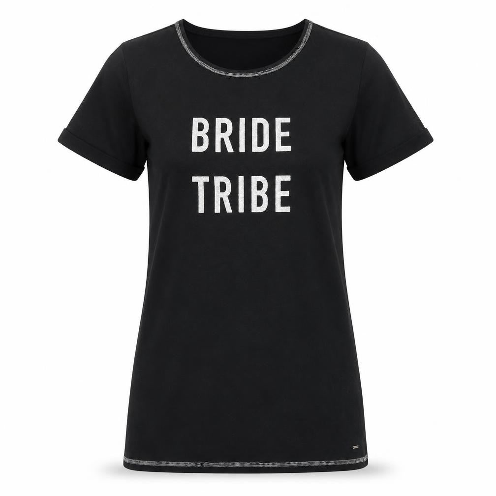 Front view of Next Women's Black Bride Tribe T-Shirt Nightshirt S