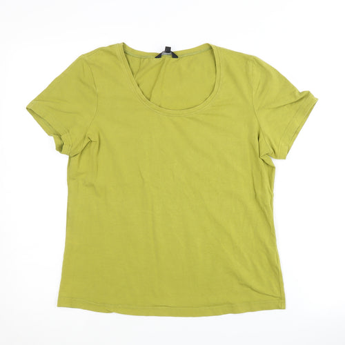 Hobbs Women's Green Scoop Neck T-Shirt Size L