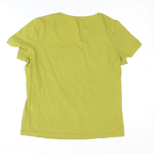 Hobbs Women's Green Scoop Neck T-Shirt Size L