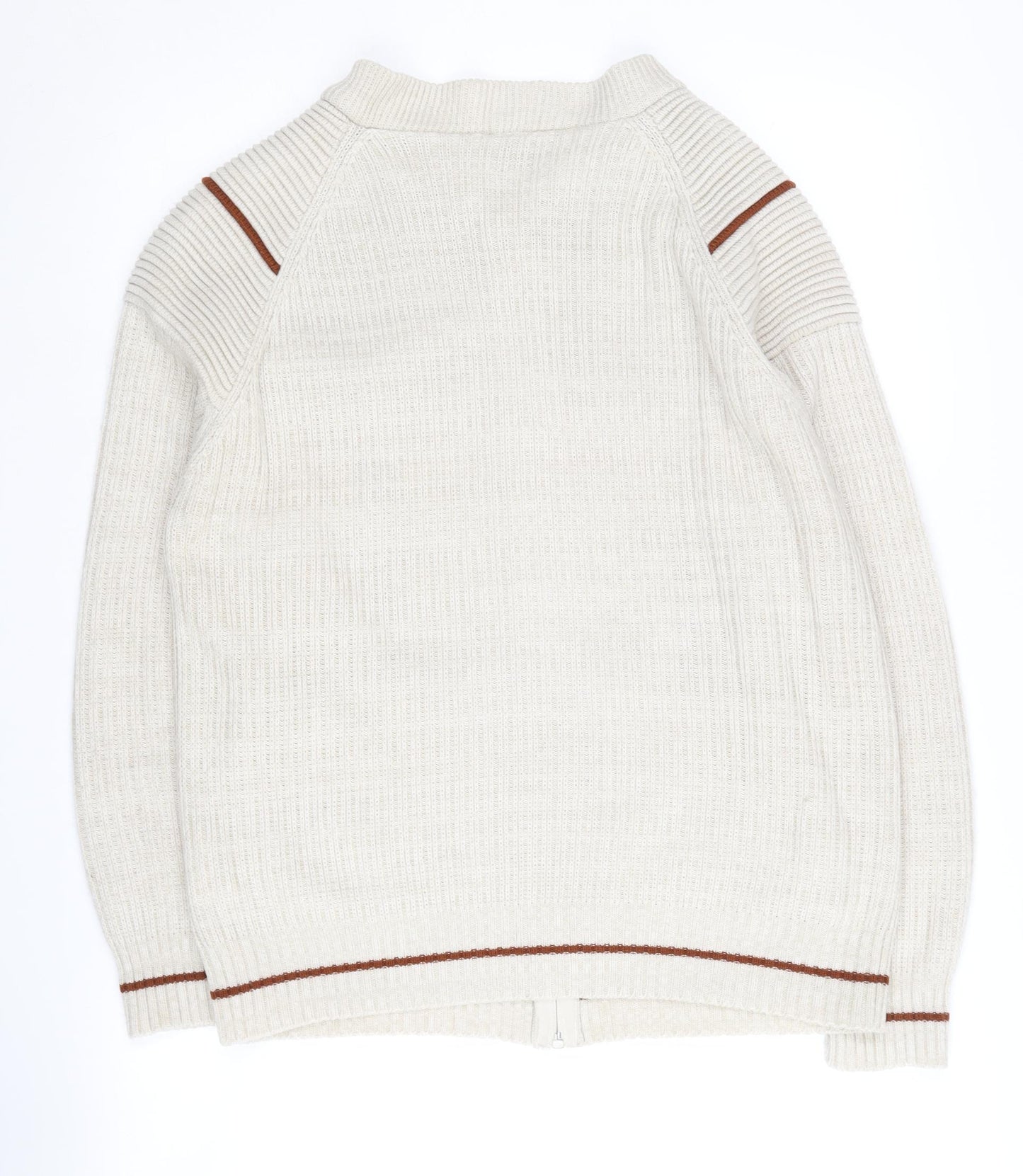 Dunn & Co Men's Ivory Geometric Knit Jacket M