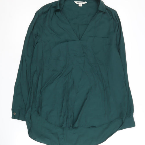 Whistles Women's Green Blouse Size 10 Long Sleeve