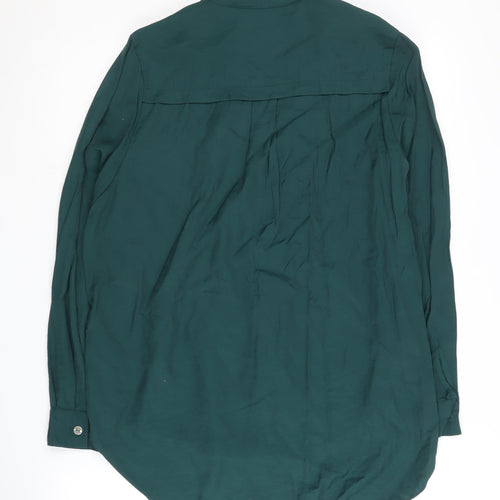 Whistles Women's Green Blouse Size 10 Long Sleeve