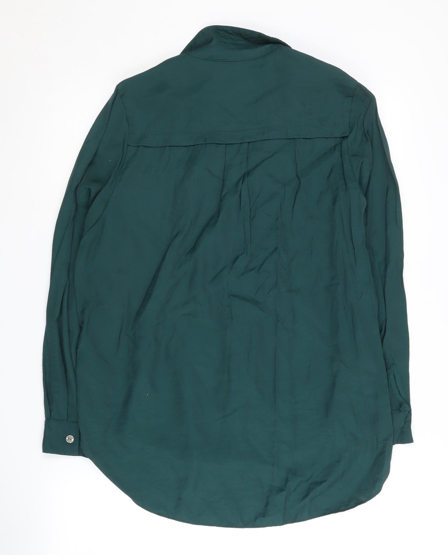 Whistles Women's Green Blouse Size 10 Long Sleeve