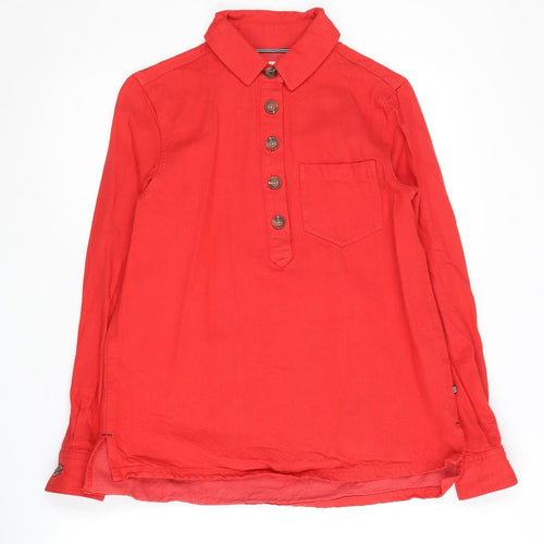Joules Women's Red Cotton Button-Up Shirt Size 6