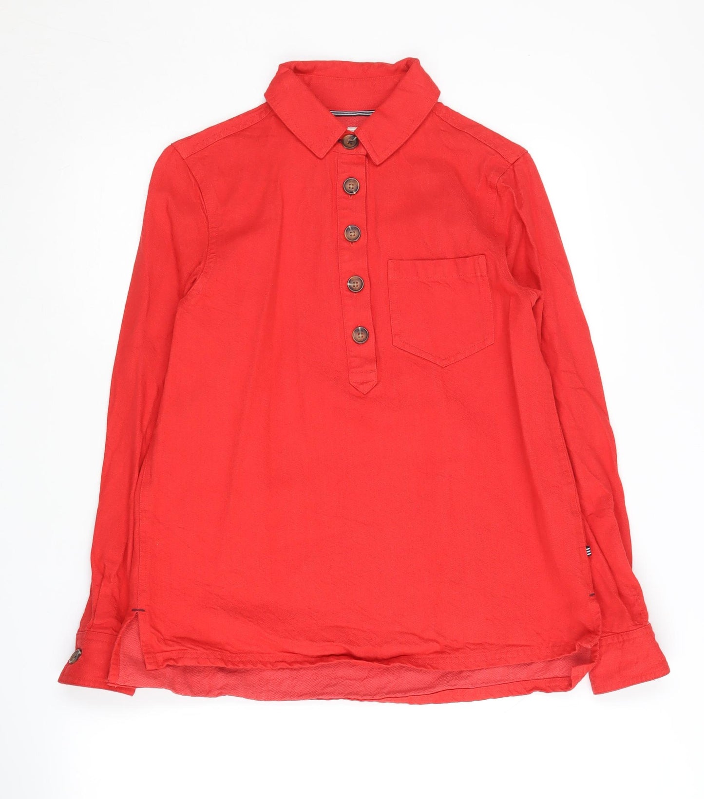 Joules Women's Red Cotton Button-Up Shirt Size 6