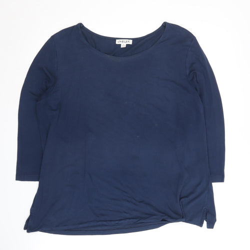 Jaeger Women's Blue XL Basic Long Sleeve Top