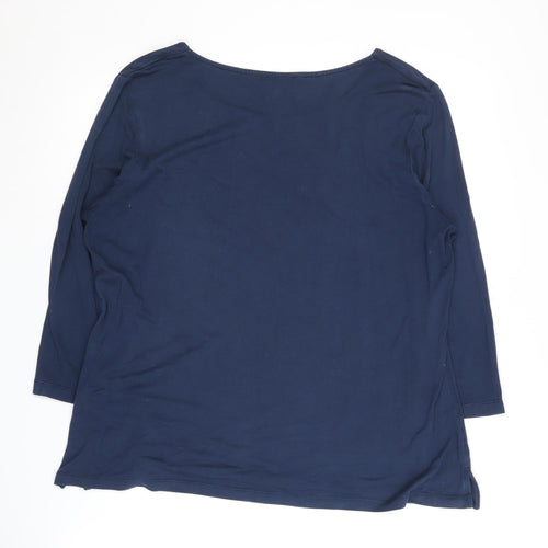 Jaeger Women's Blue XL Basic Long Sleeve Top