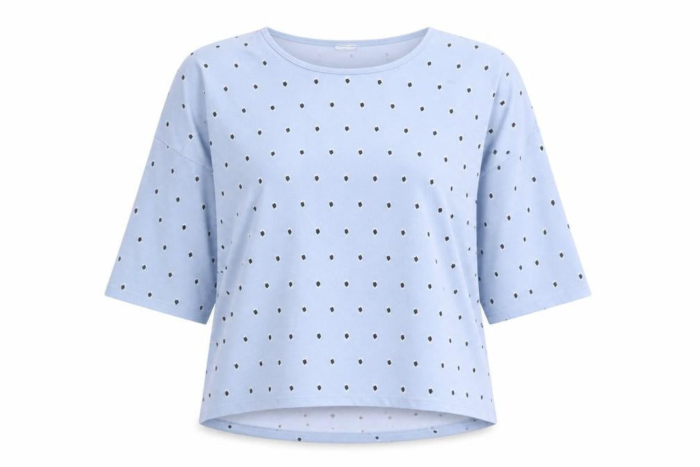 Front view of Jacqueline de Yong Women's Blue Polka Dot Jumper, M