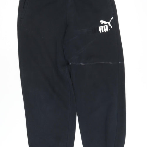 Puma Boys Black Jogger Trousers, Regular Fit, Size 12