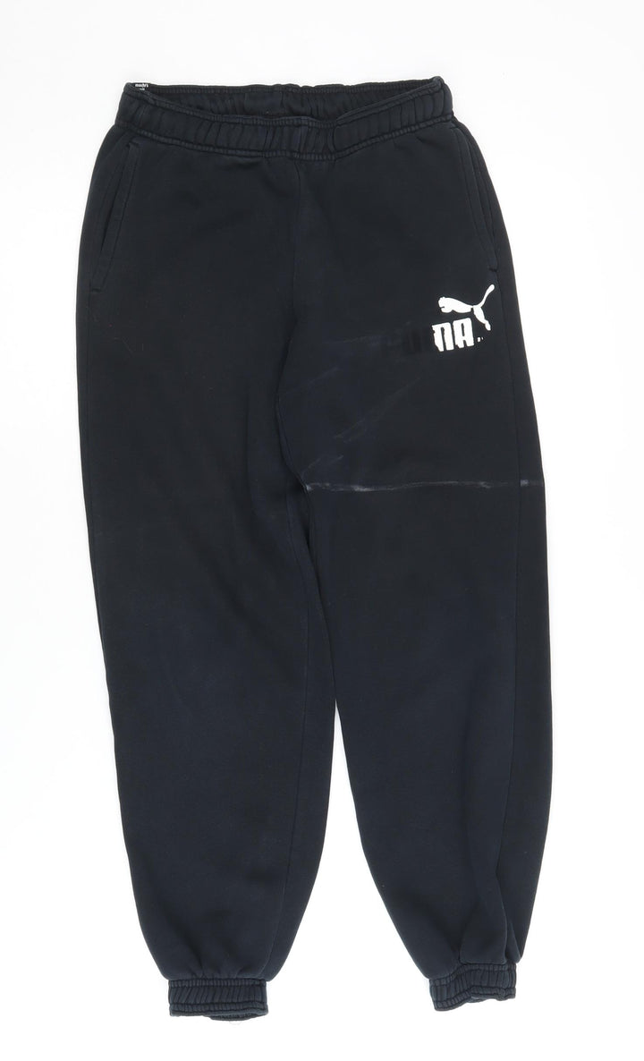 Puma Boys Black Jogger Trousers, Regular Fit, Size 12
