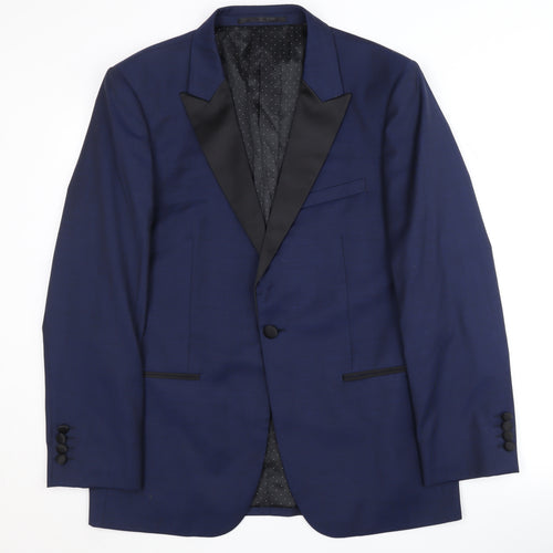 Moss 1851 Men's Blue Blazer 40 Shawl Lapel Formal