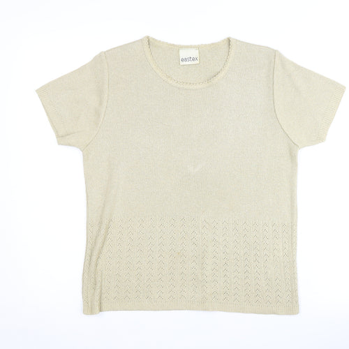 Eastex Women's Beige Short Sleeve Knit Jumper, Size S