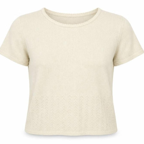 Eastex Women's Beige Short Sleeve Knit Jumper, Size S