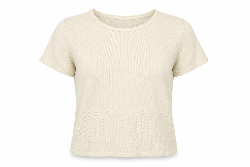 Eastex Women's Beige Short Sleeve Knit Jumper, Size S