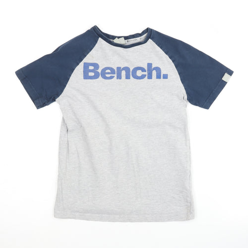 Bench Boys Crew Neck Blue and Grey T-Shirt Size 7-8 Years