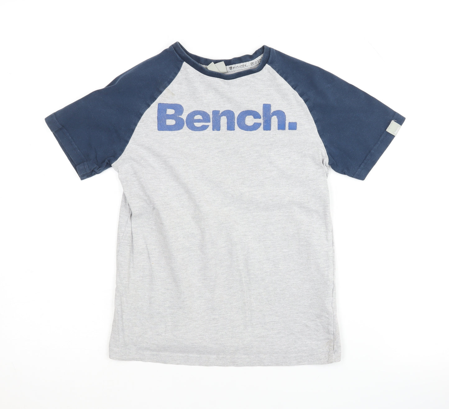 Bench Boys Crew Neck Blue and Grey T-Shirt Size 7-8 Years