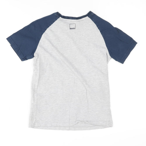 Bench Boys Crew Neck Blue and Grey T-Shirt Size 7-8 Years