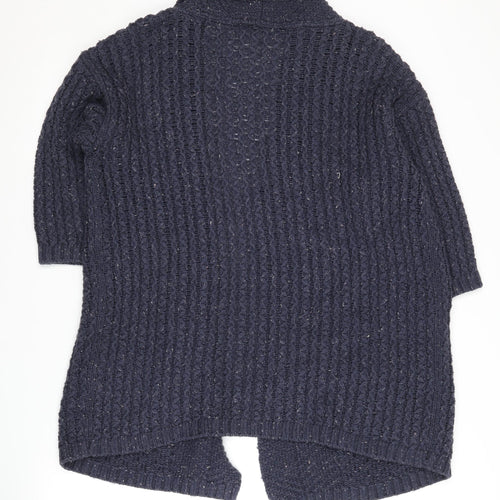 Fat Face Women's Blue Cable-Knit Open Front Cardigan Size 10