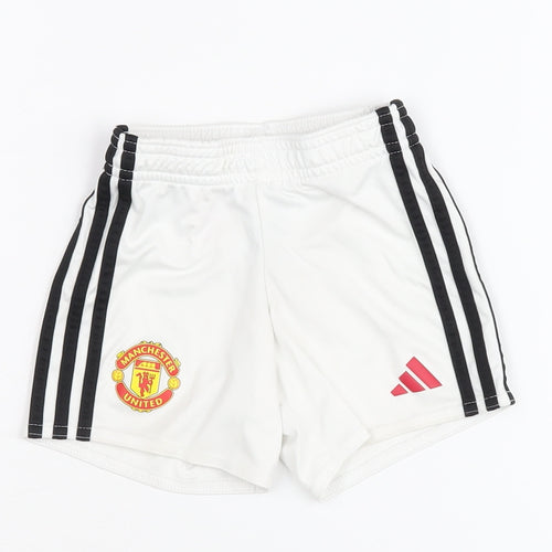 Adidas Unisex White Sports Shorts 12-18M Manchester United