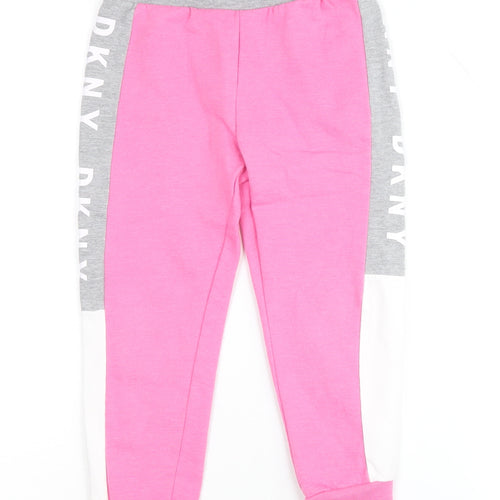 DKNY Girls Pink Jogger Trousers, Size 5, Elastic Waist