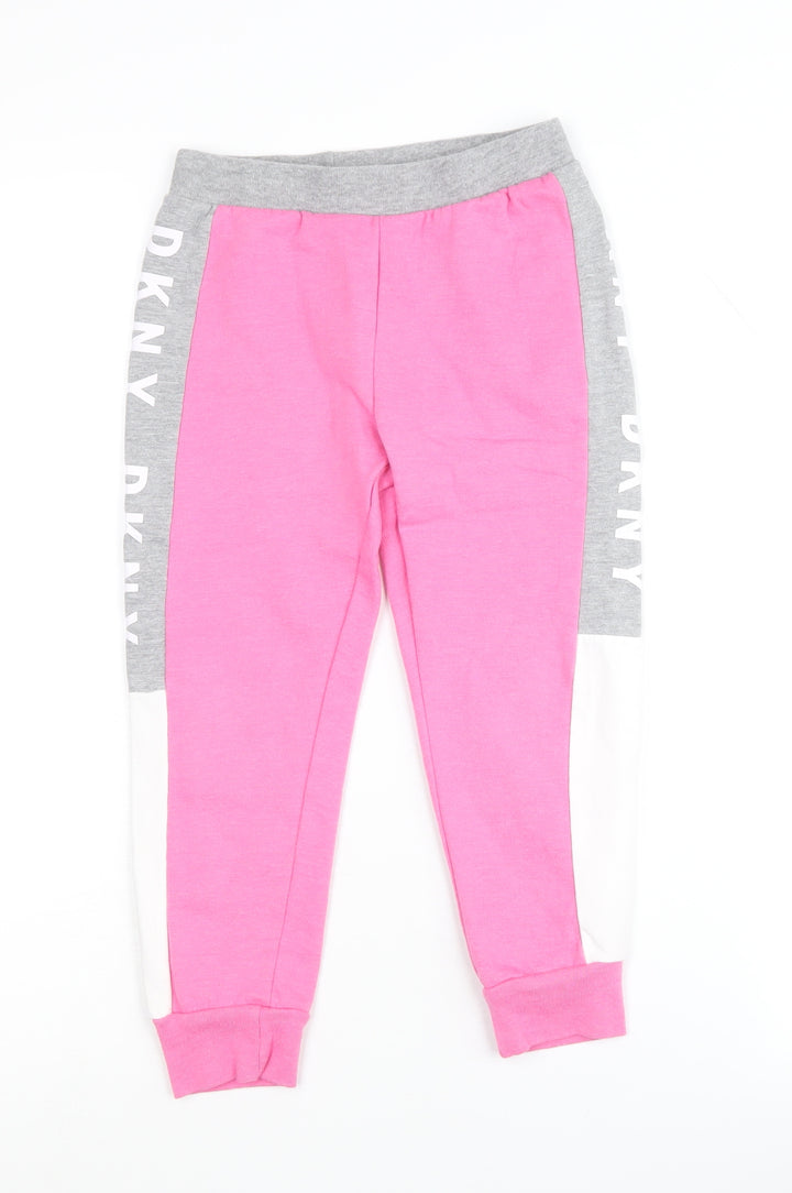DKNY Girls Pink Jogger Trousers, Size 5, Elastic Waist