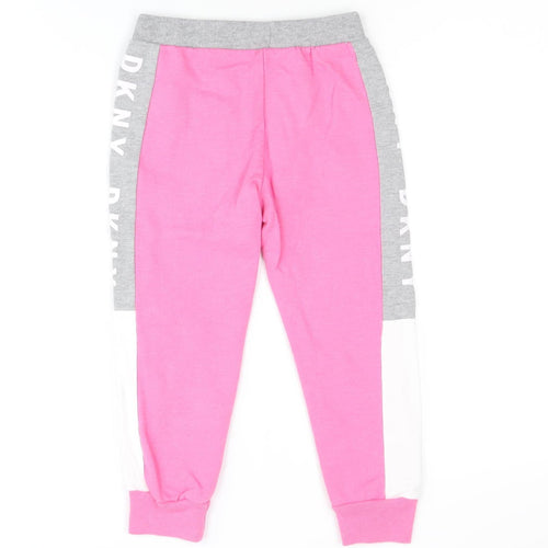 DKNY Girls Pink Jogger Trousers, Size 5, Elastic Waist