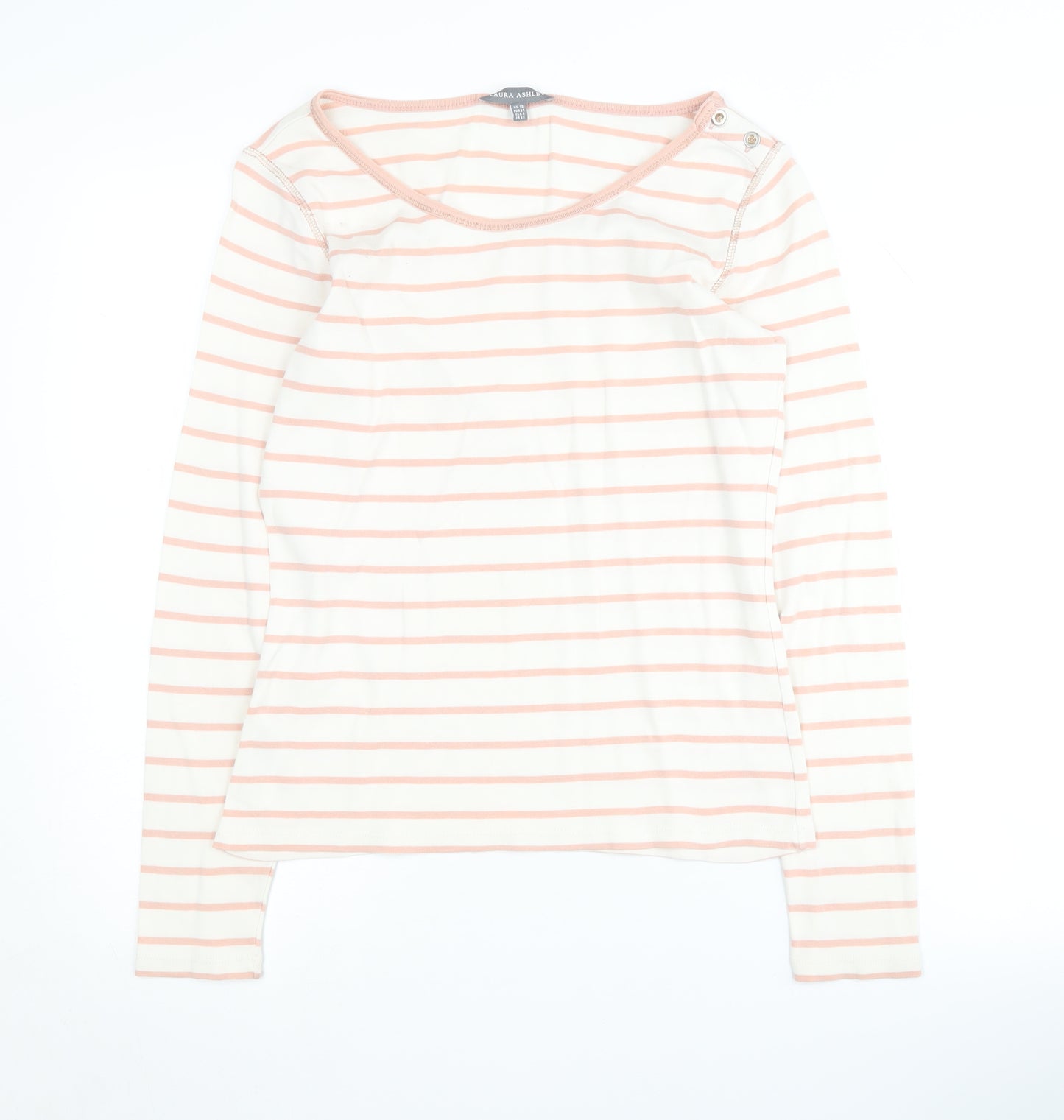 Laura Ashley Women's Multicoloured Striped Top Size 10